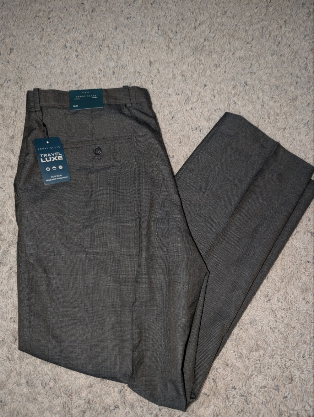 NWT Perry Ellis Travel Luxe Mens Slim Fit Dress Pants 36x30